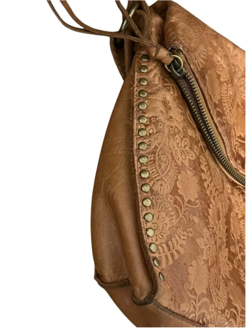 The Sak Brown Embossed Leather Crossbody Bag One Size - Picture 10 of 16